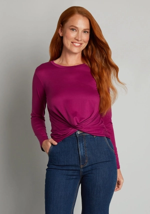 A Twist Of Fun Long Sleeve Knit Top