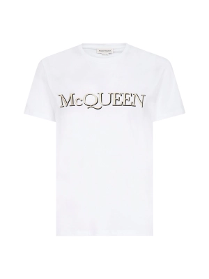 Alexander McQueen Logo Embroidered T-Shirt