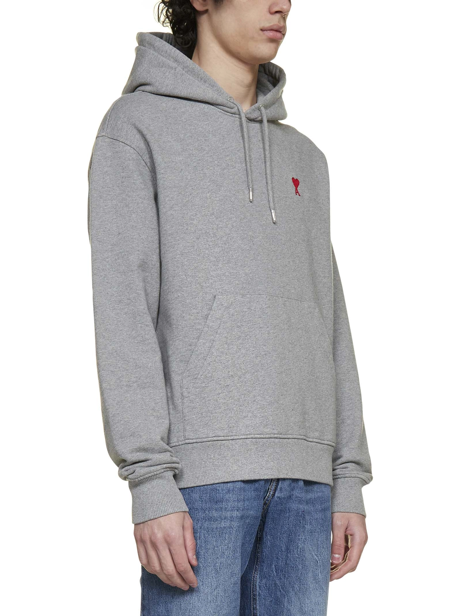 AMI Logo Embroidered Drawstring Hoodie