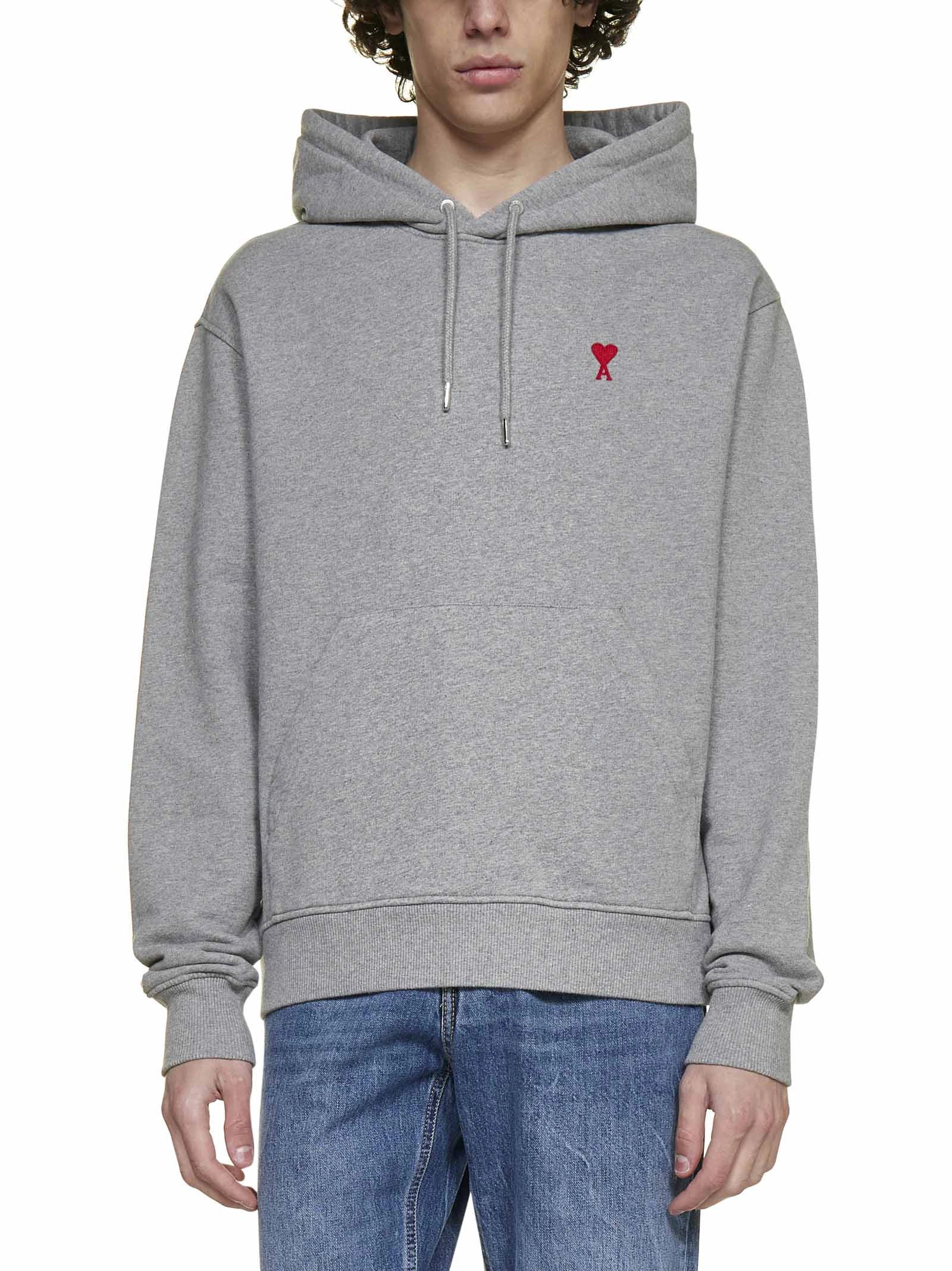 AMI Logo Embroidered Drawstring Hoodie