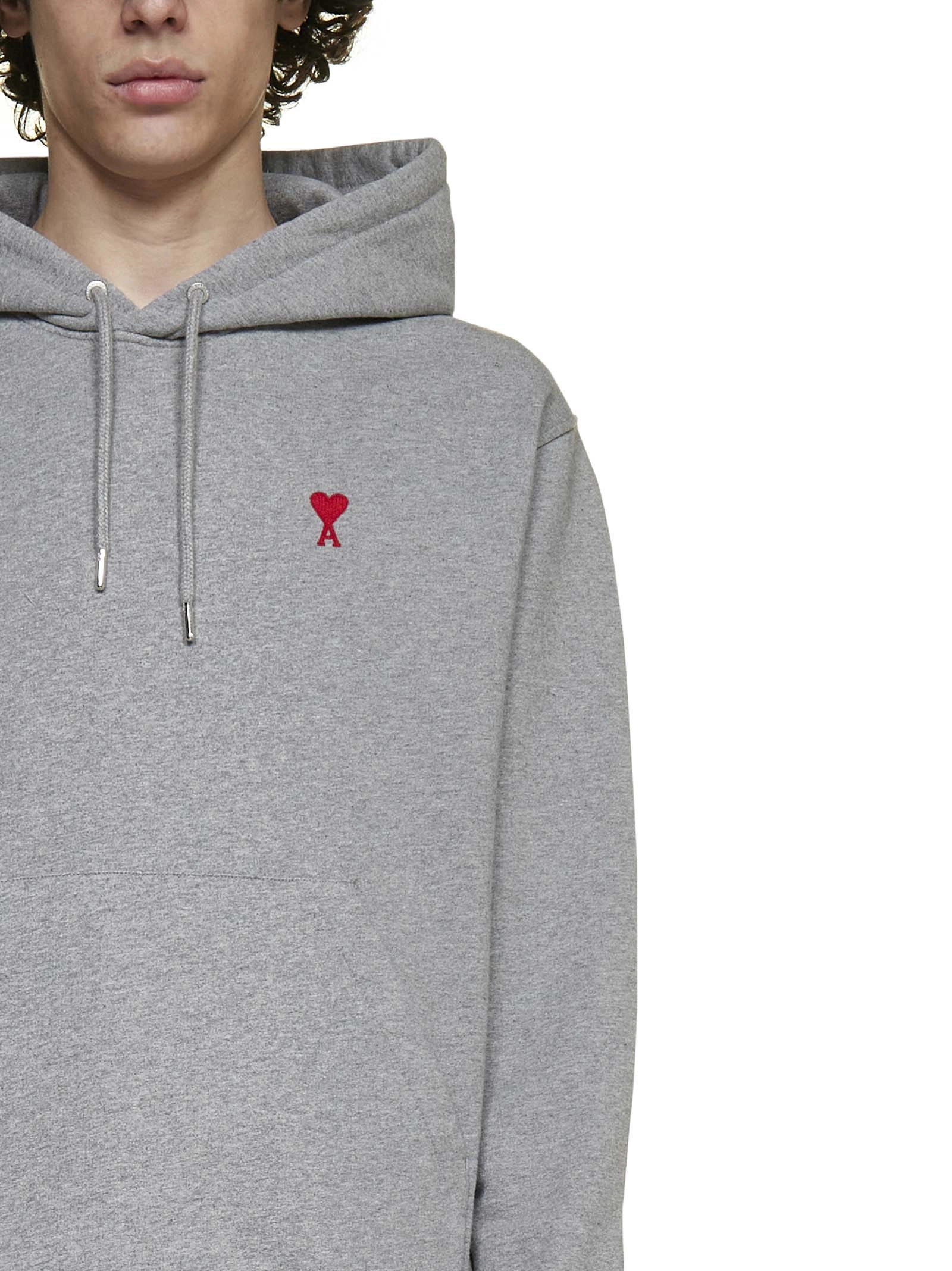 AMI Logo Embroidered Drawstring Hoodie