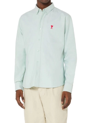 AMI Paris Logo Embroidered Buttoned Shirt
