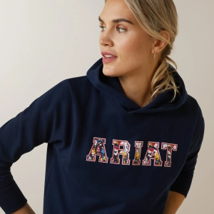 Ariat 10043320 Women's 3D Logo Hoodie - Navy & Red