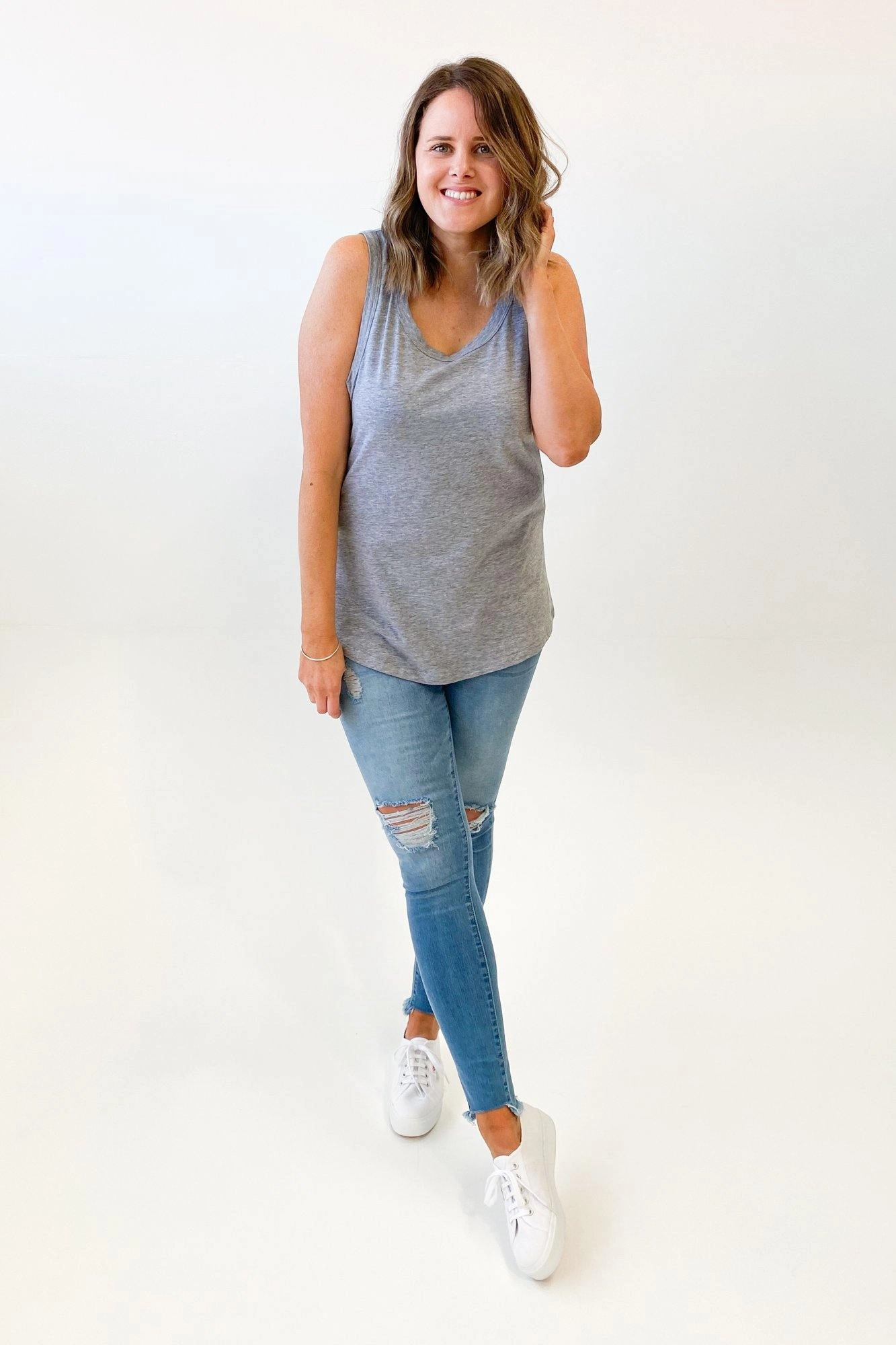 AS Colour Sunday Singlet Grey Marle