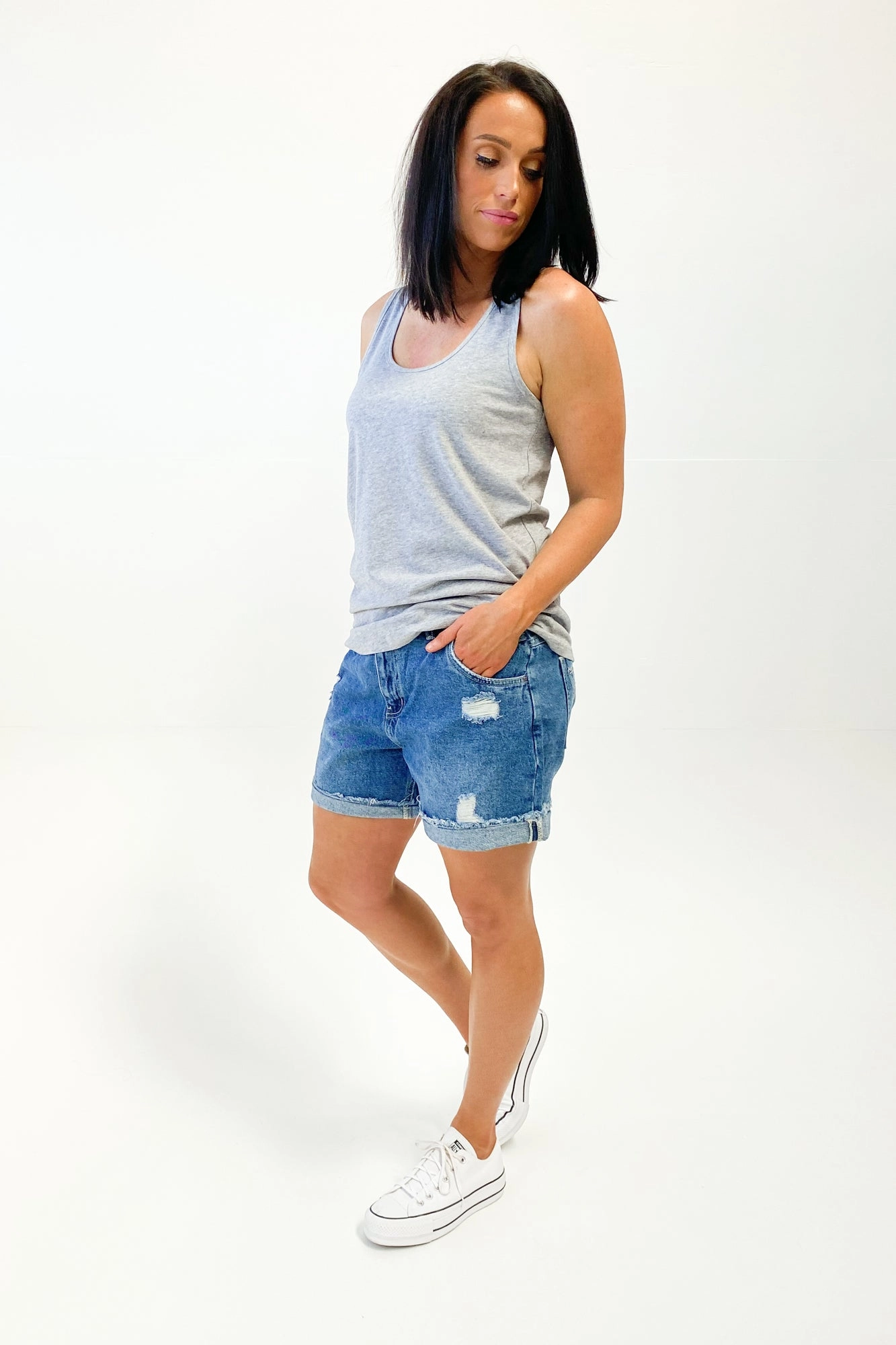 AS Colour Tulip Singlet Grey