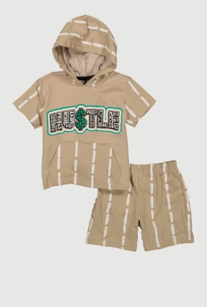 Baby Boys 12-24M Hustle Short Sleeve Hooded Top and Shorts