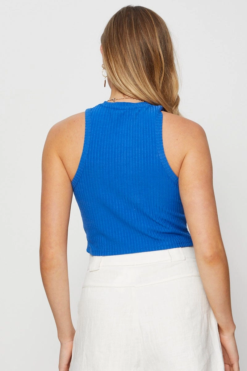 Blue Crop Top