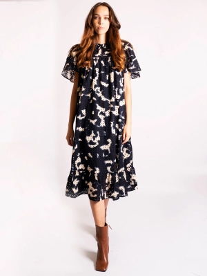 Blue San Gallo Lace Midi Dress