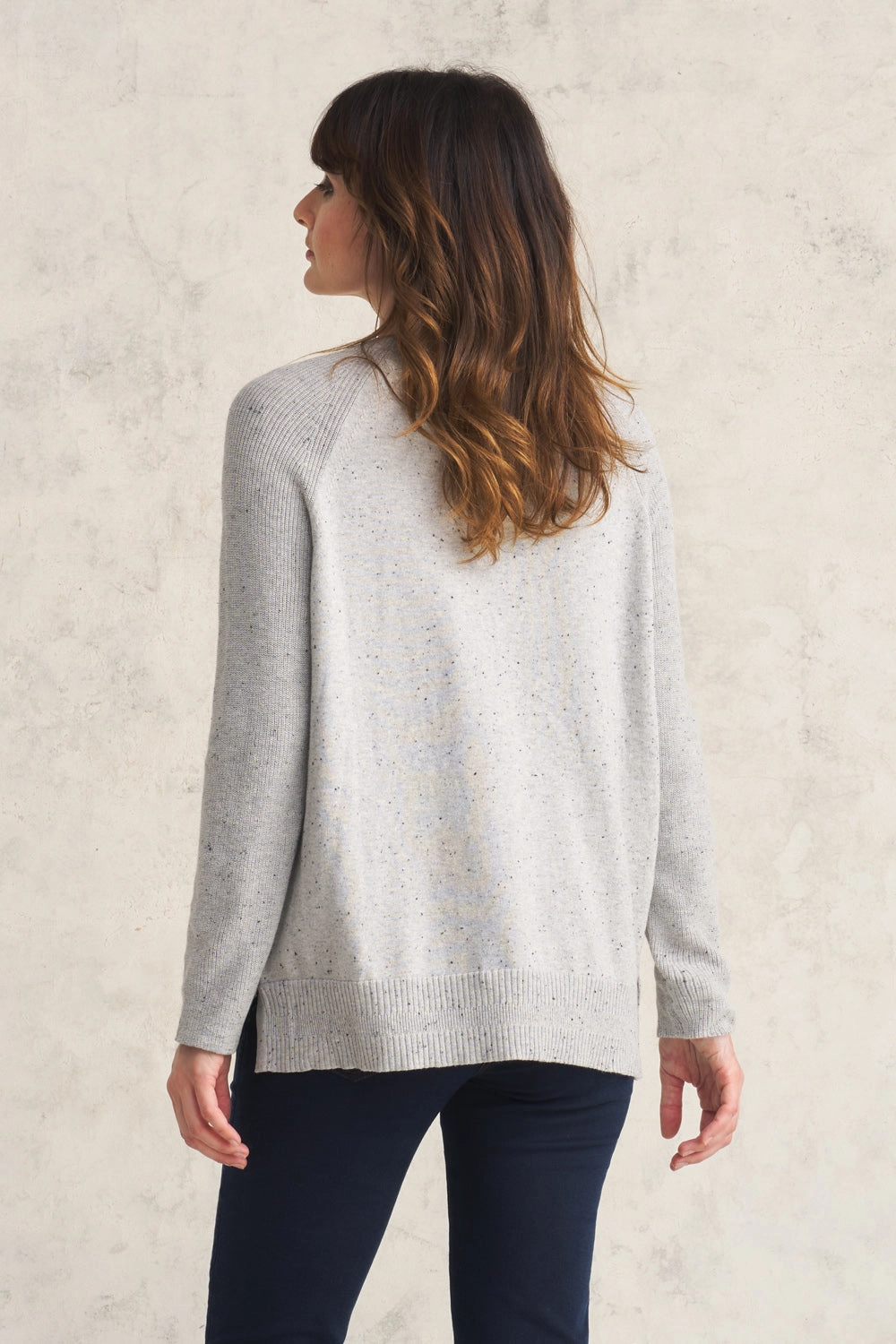 Button Side Detail Jumper - Pearl Donegal