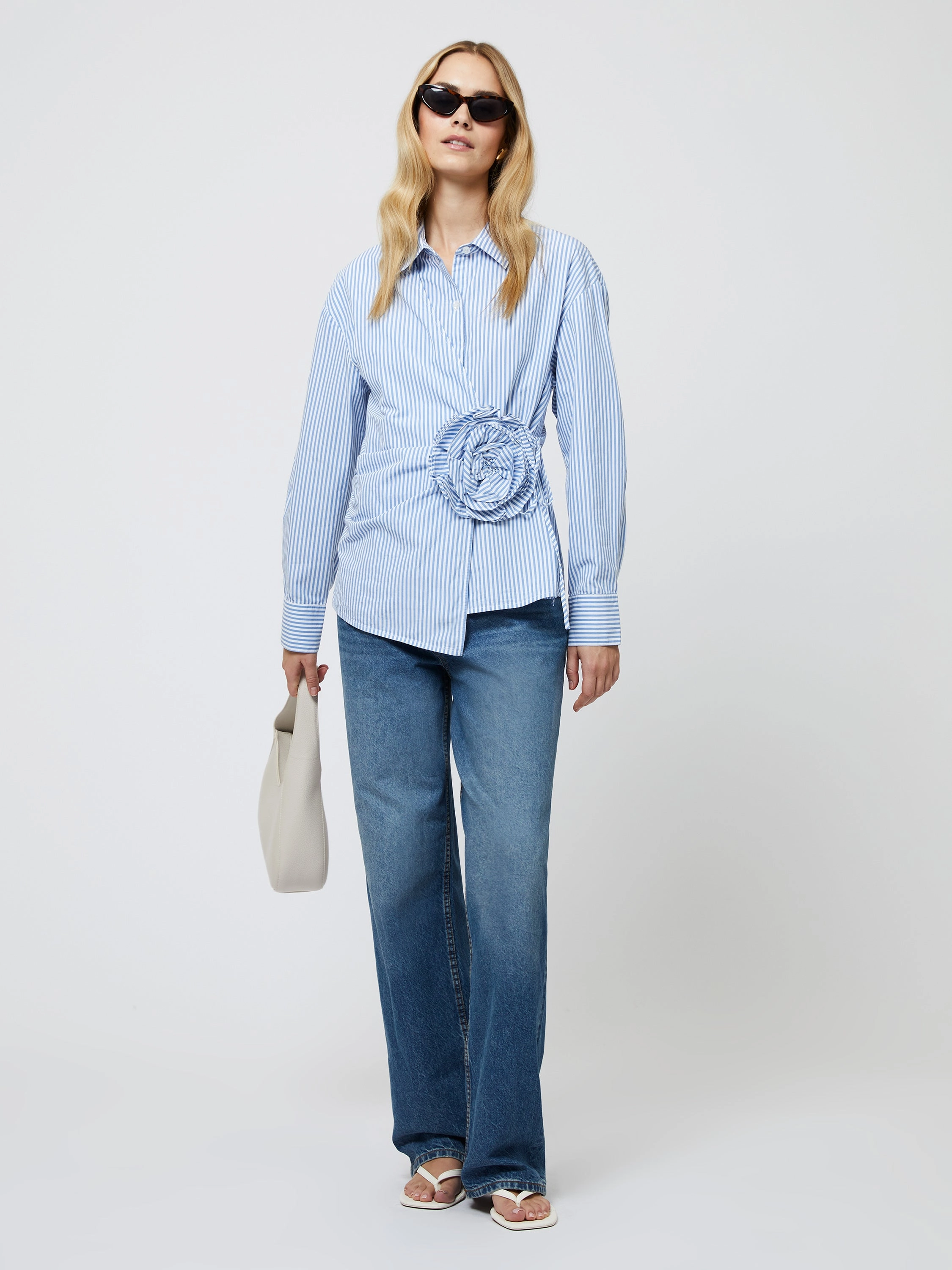 Cambria Cotton Corsage Striped Shirt