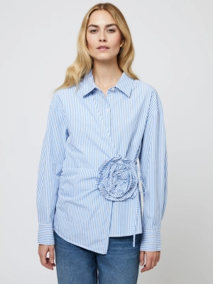 Cambria Cotton Corsage Striped Shirt