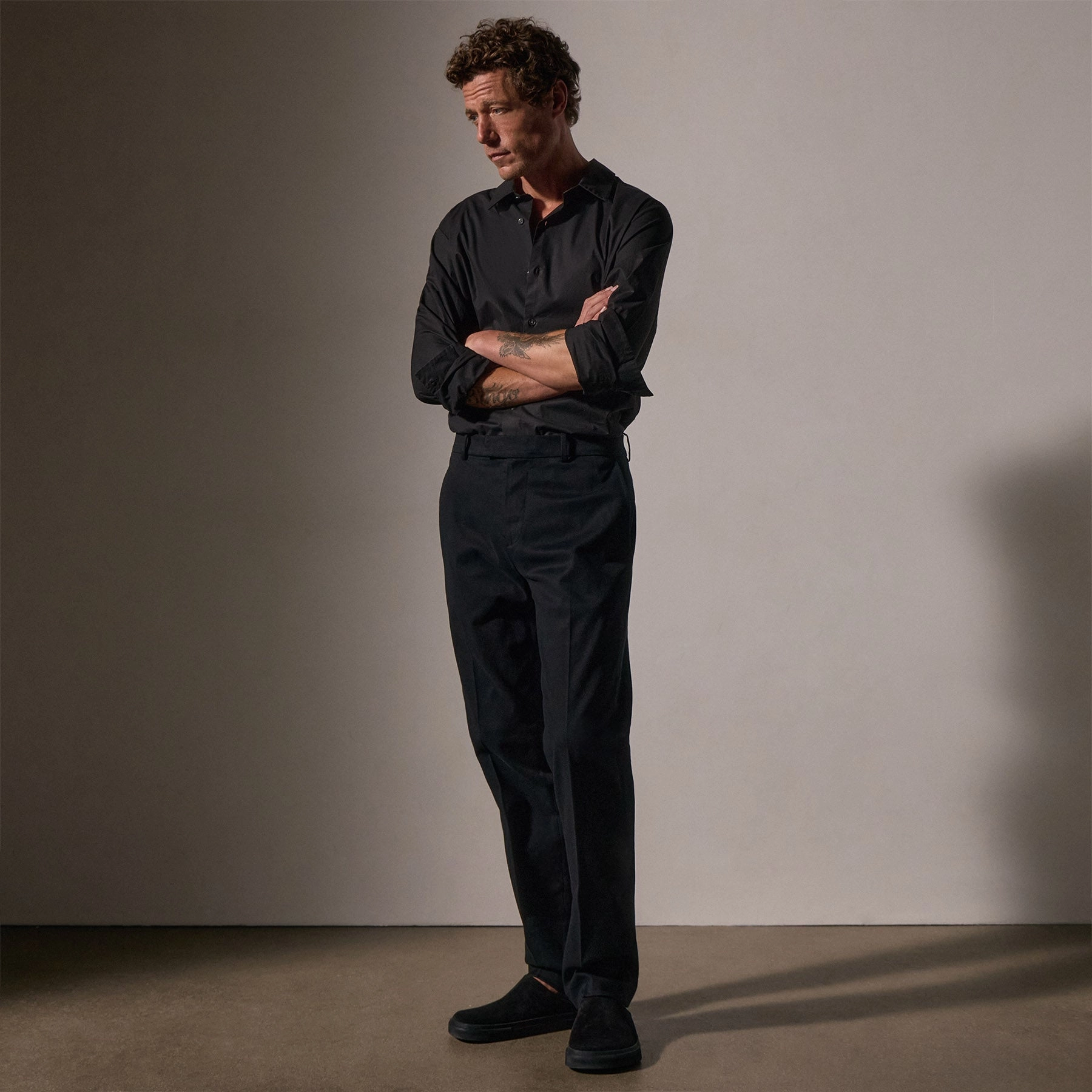 Cashmere Touch Twill Trouser - Black