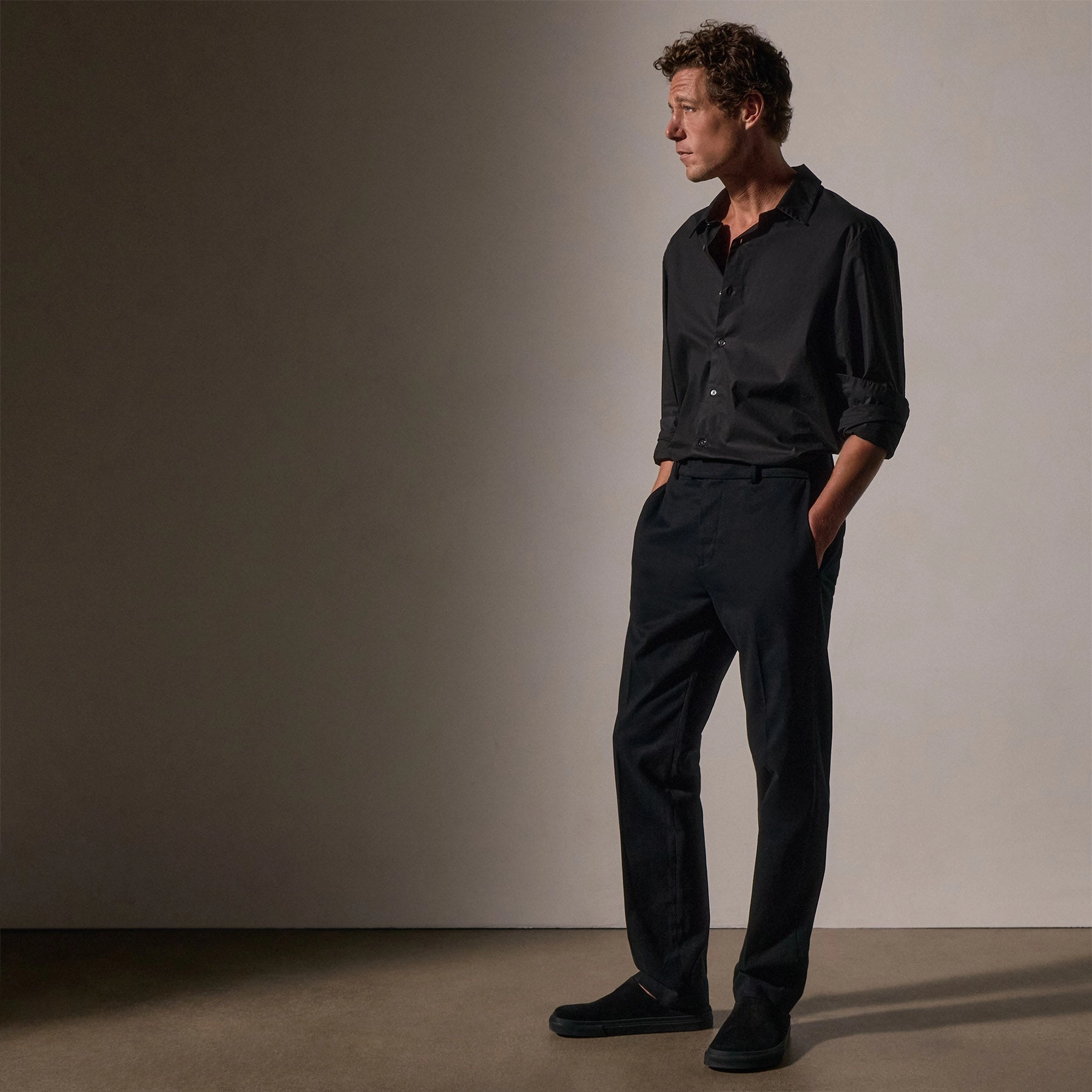 Cashmere Touch Twill Trouser - Black