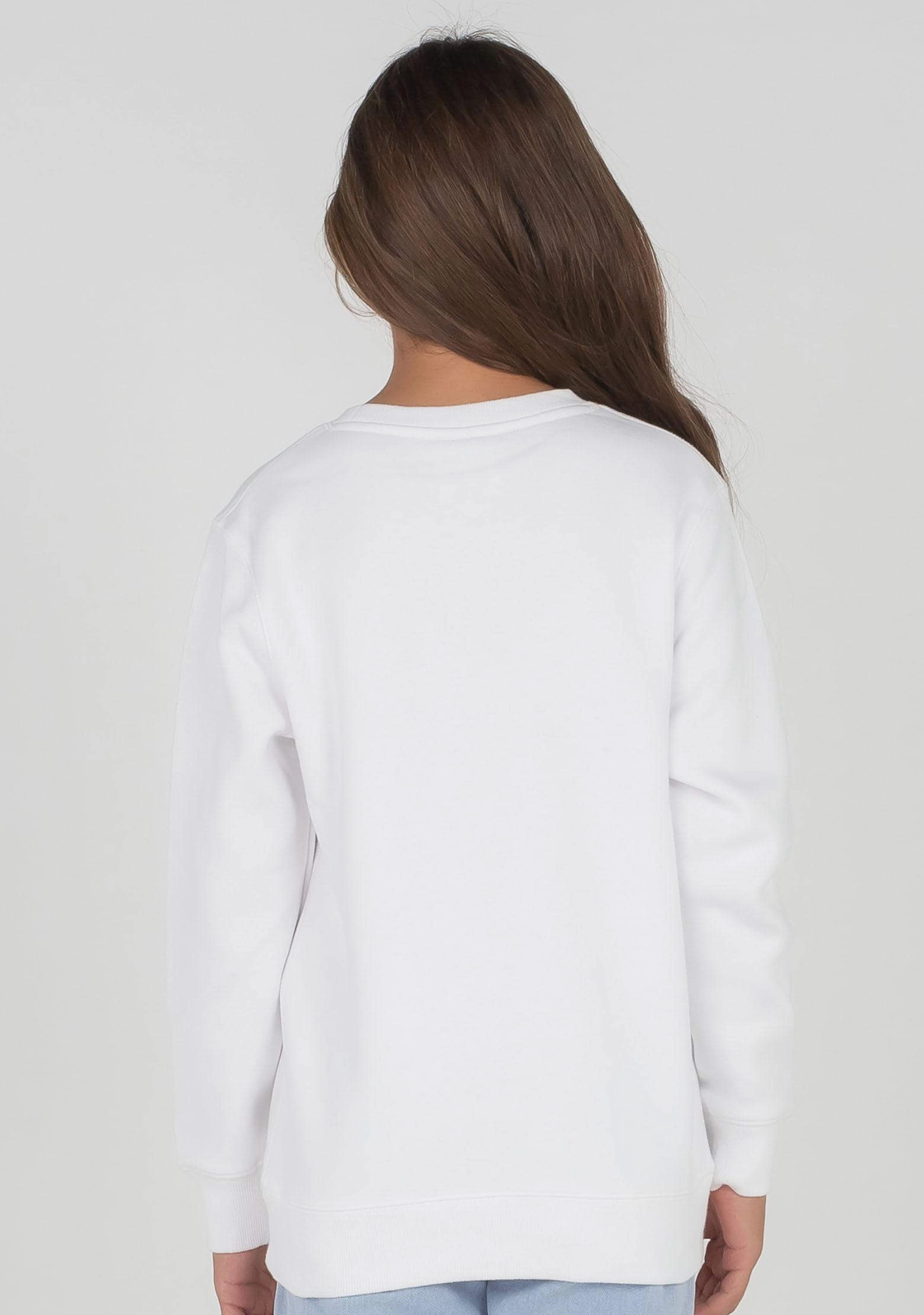 Champion Junior Script Logo Crew White