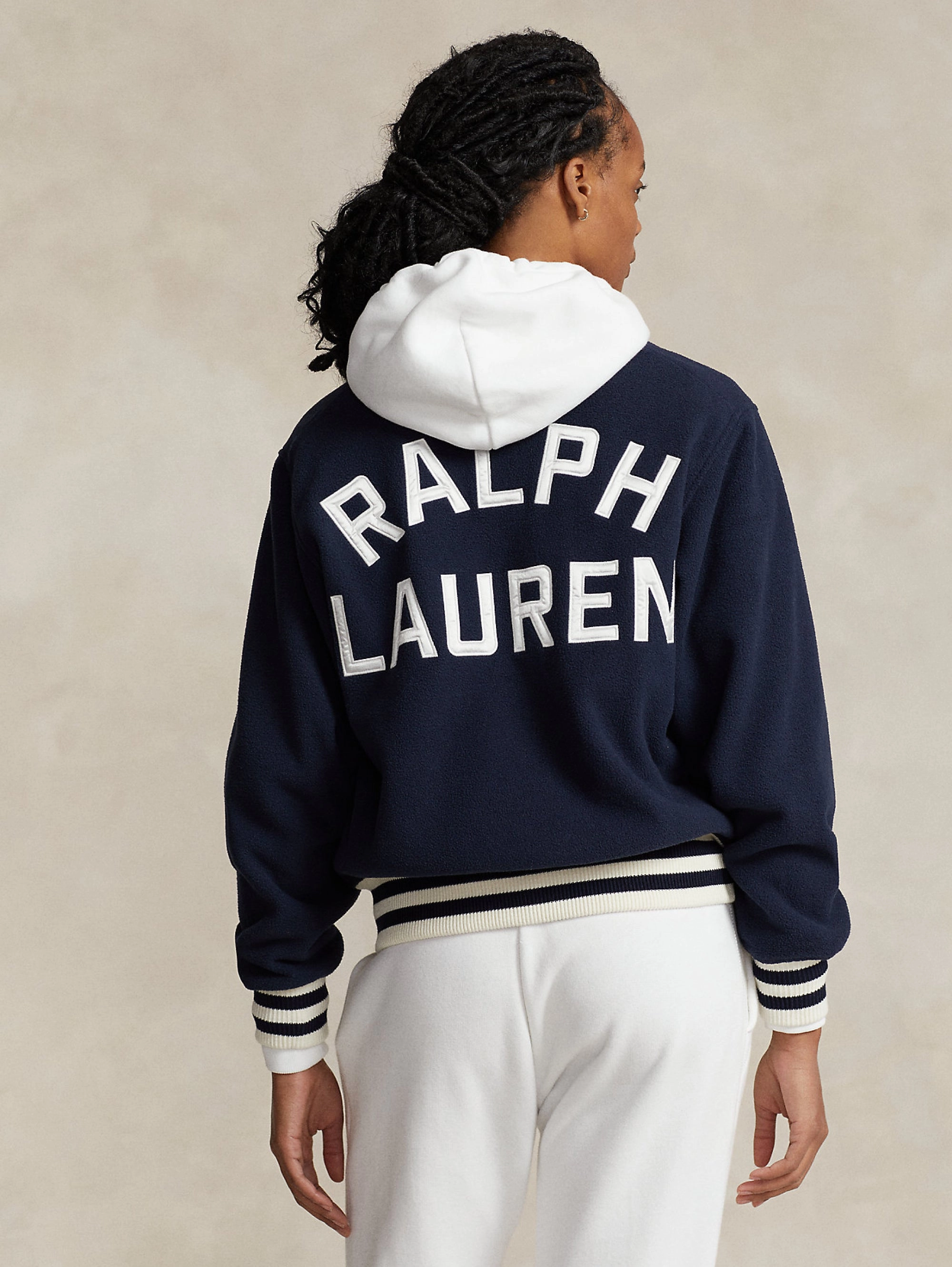 College Style Reversible Bomber Jacket Blue/White