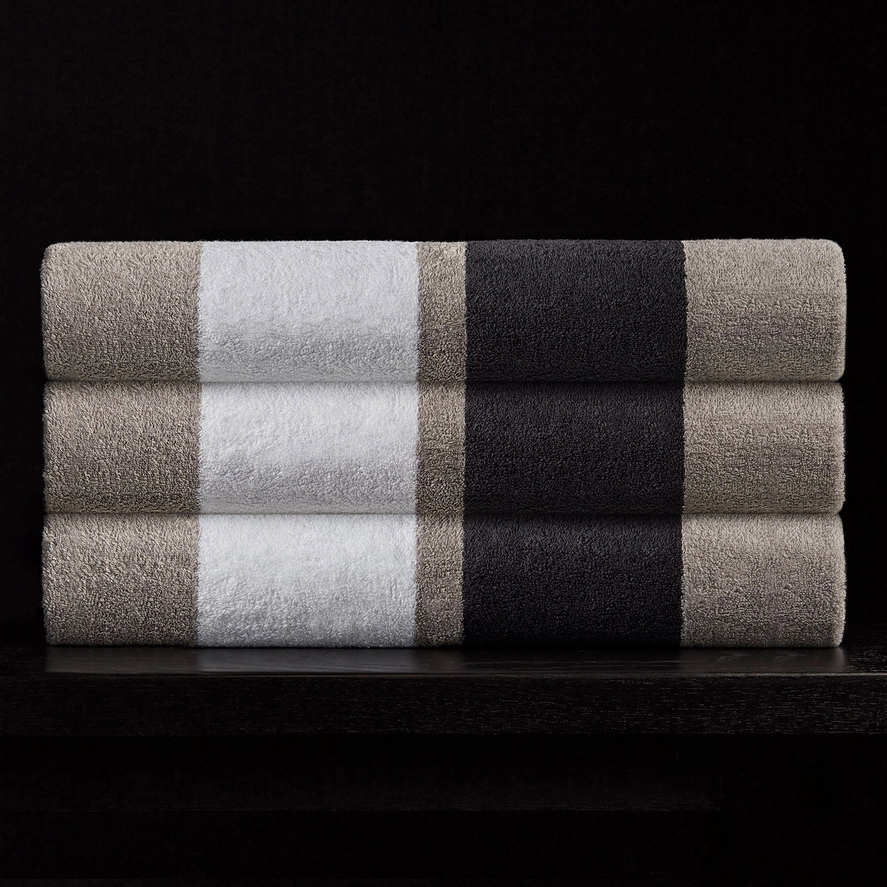 Double Stripe Beach Towel - Grey/Optic White/Carbon