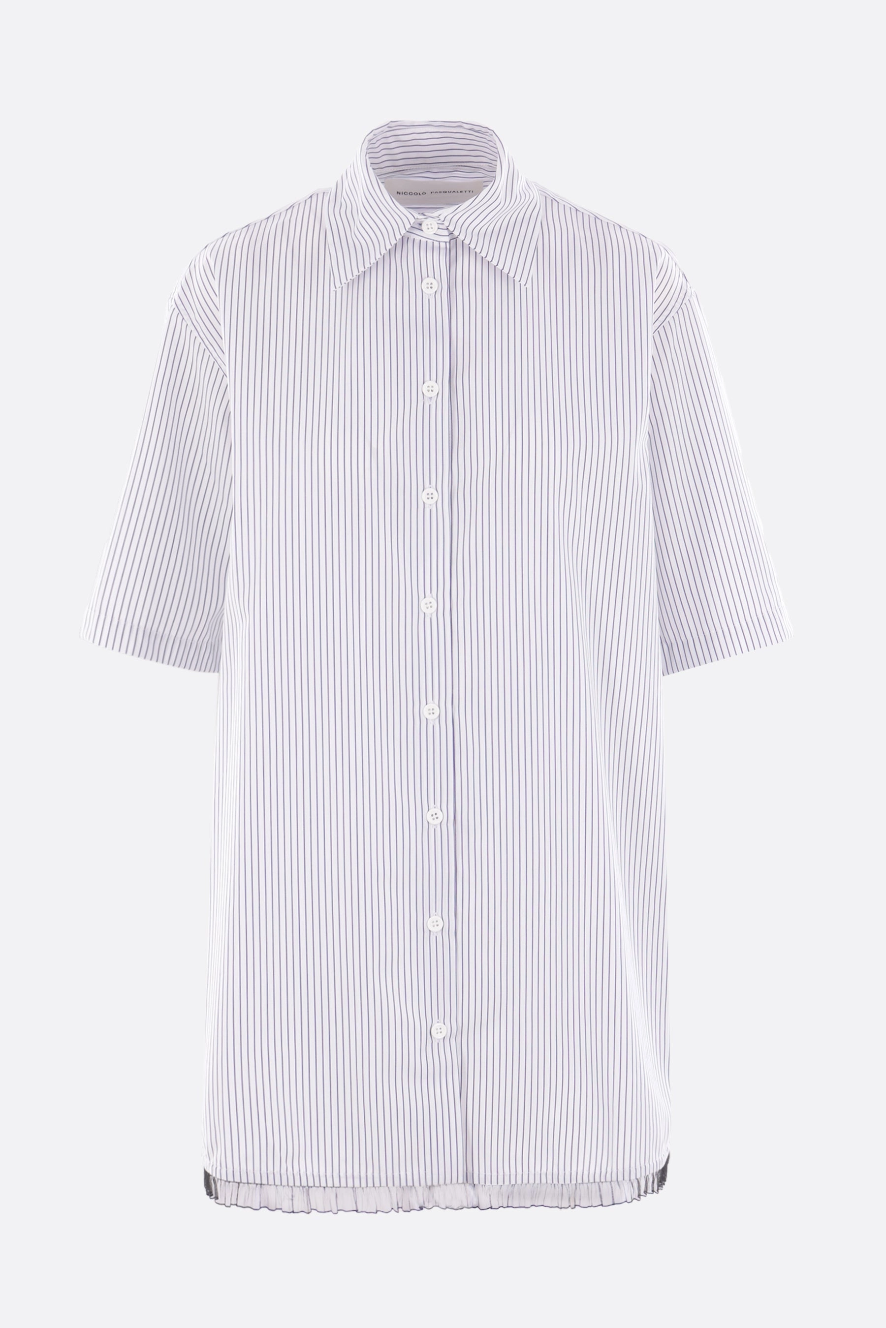 Douglas short-sleeved shirt in striped poplin