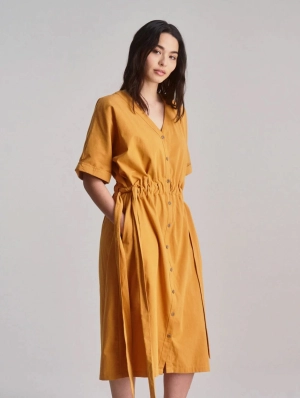 Dusk Women's Organic Cotton Dress | Orange