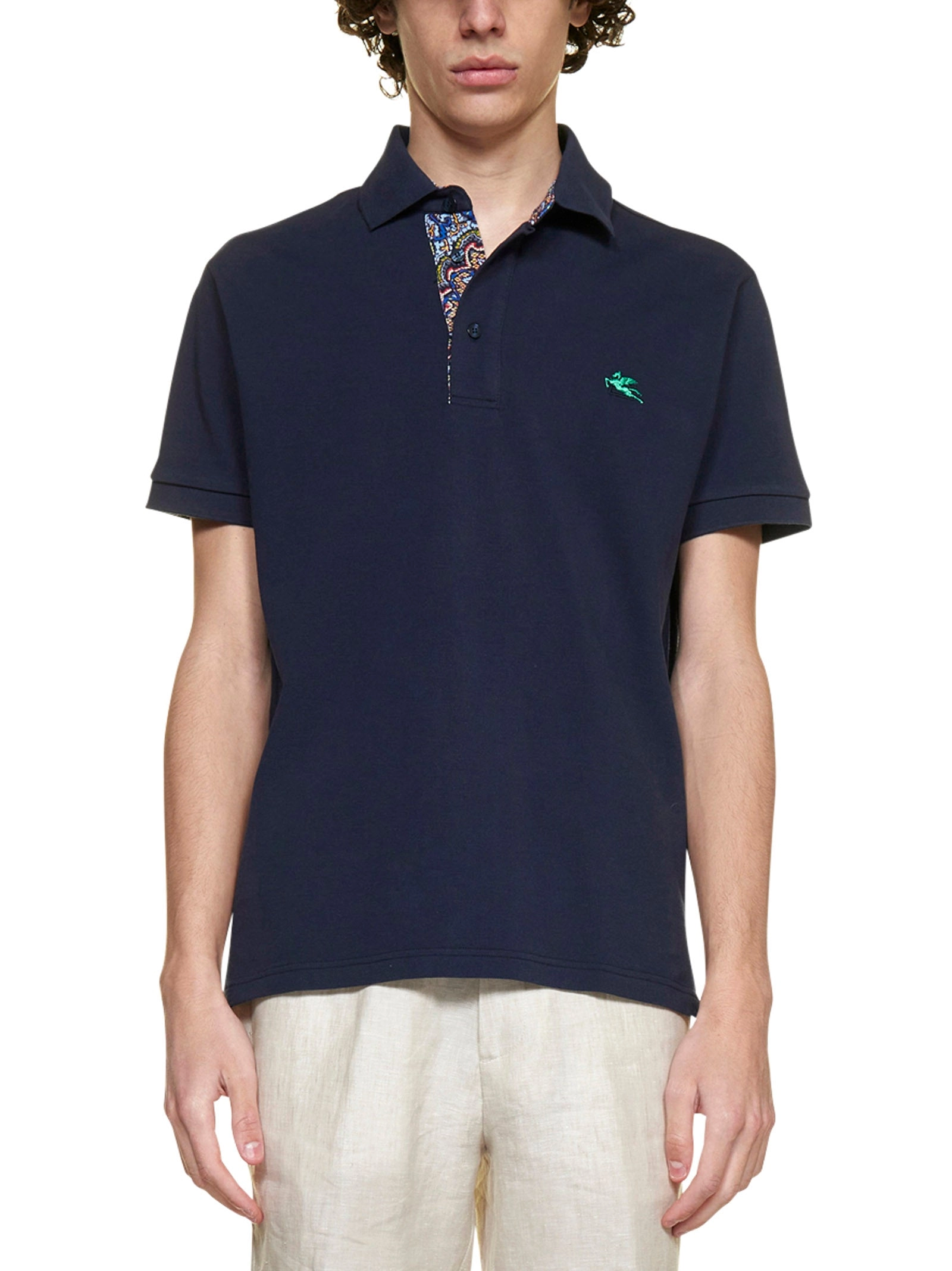 Etro Logo Embroidered Buttoned Polo Shirt