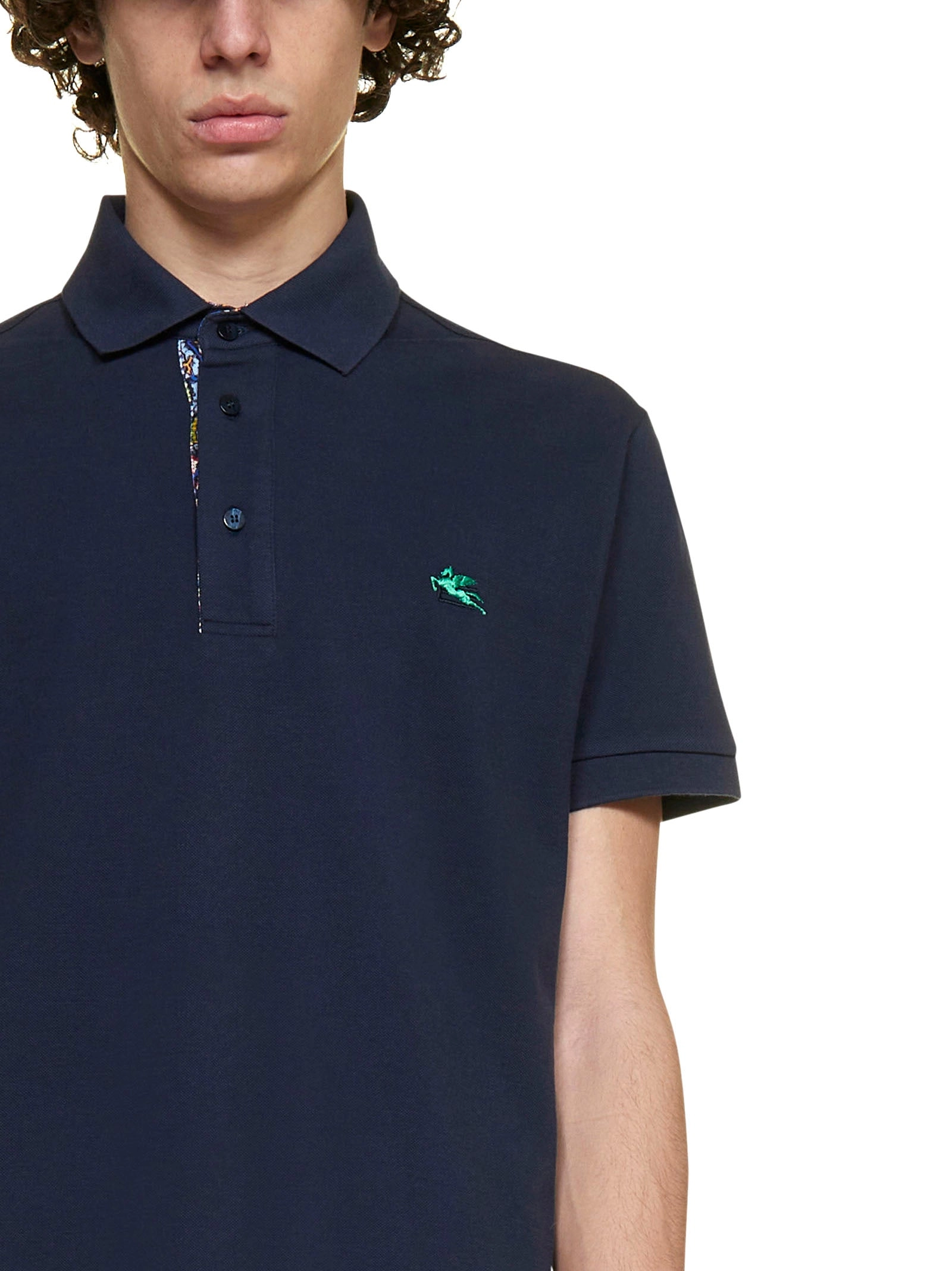 Etro Logo Embroidered Buttoned Polo Shirt