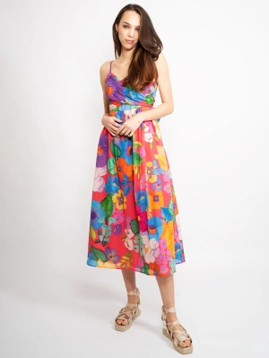 Floral Dress in Multicolor Muslin