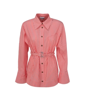 Ganni Drop Shoulder Striped Shirt