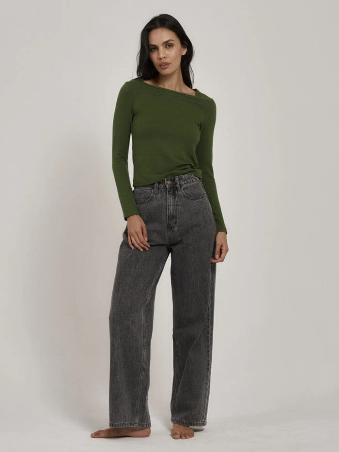 Hemp Rib LS Tee - Kiwi Green