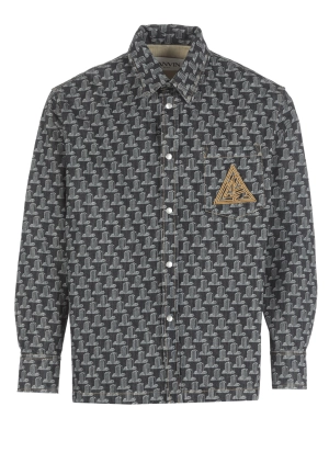 Lanvin 3D JL Laser Print Logo Embroidered Shirt