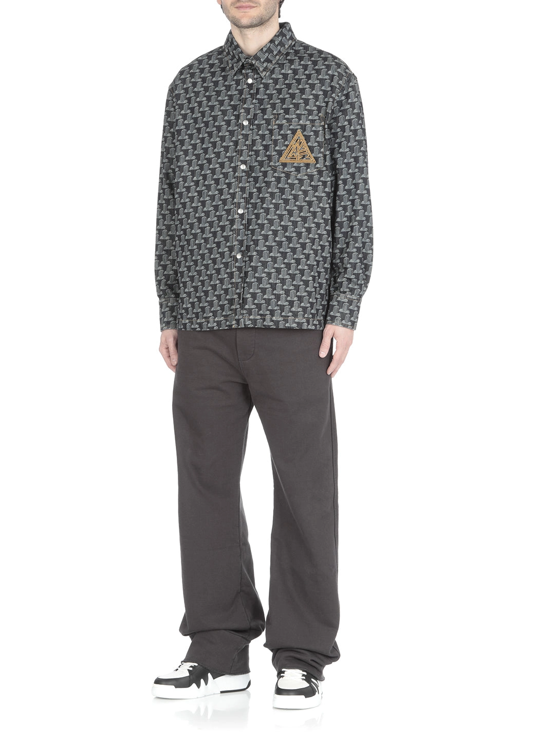 Lanvin 3D JL Laser Print Logo Embroidered Shirt