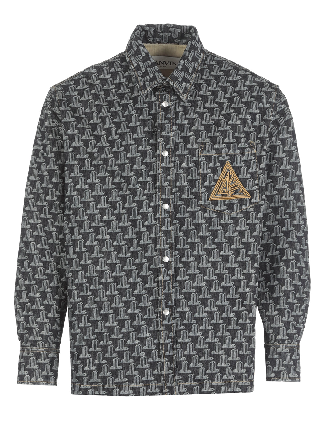 Lanvin 3D JL Laser Print Logo Embroidered Shirt