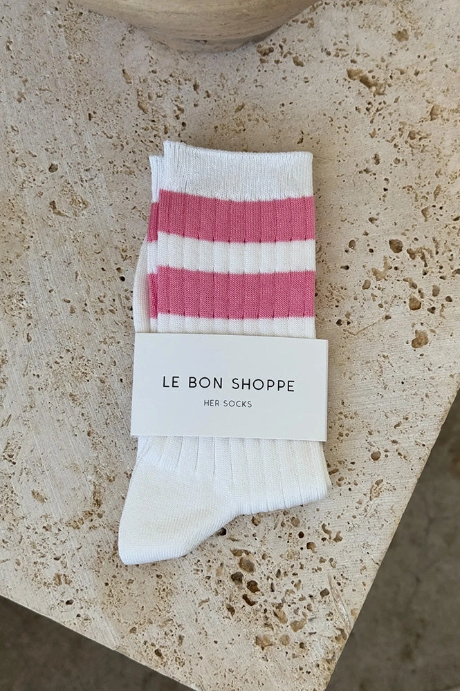 Le Bon Shoppe Her Varsity Pink Socks