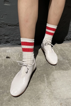 Le Bon Shoppe Her Varsity Red Socks