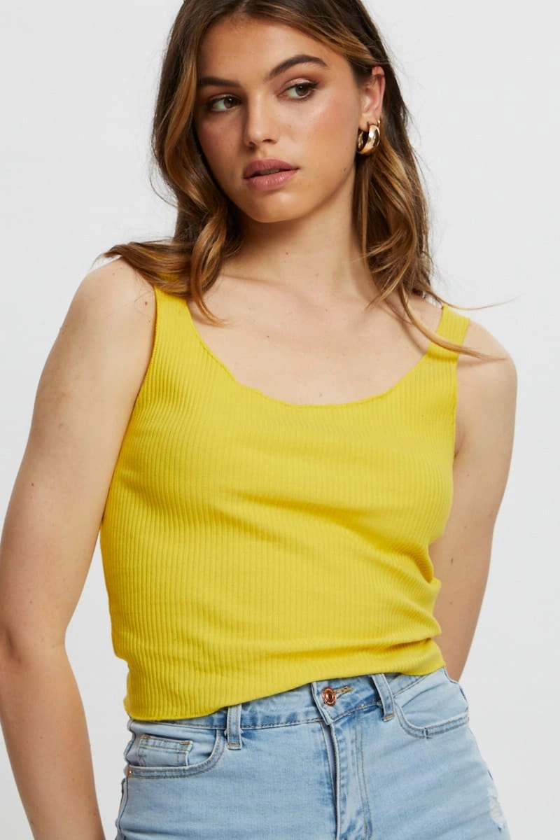 Light Must Ribbed Scoop Neck Cami