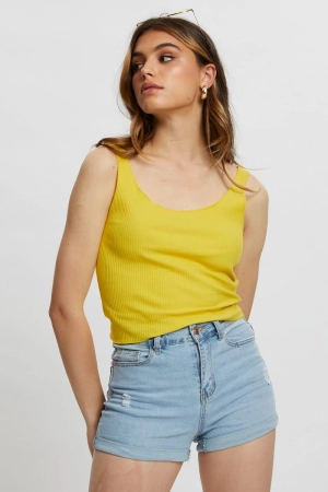 Light Must Ribbed Scoop Neck Cami
