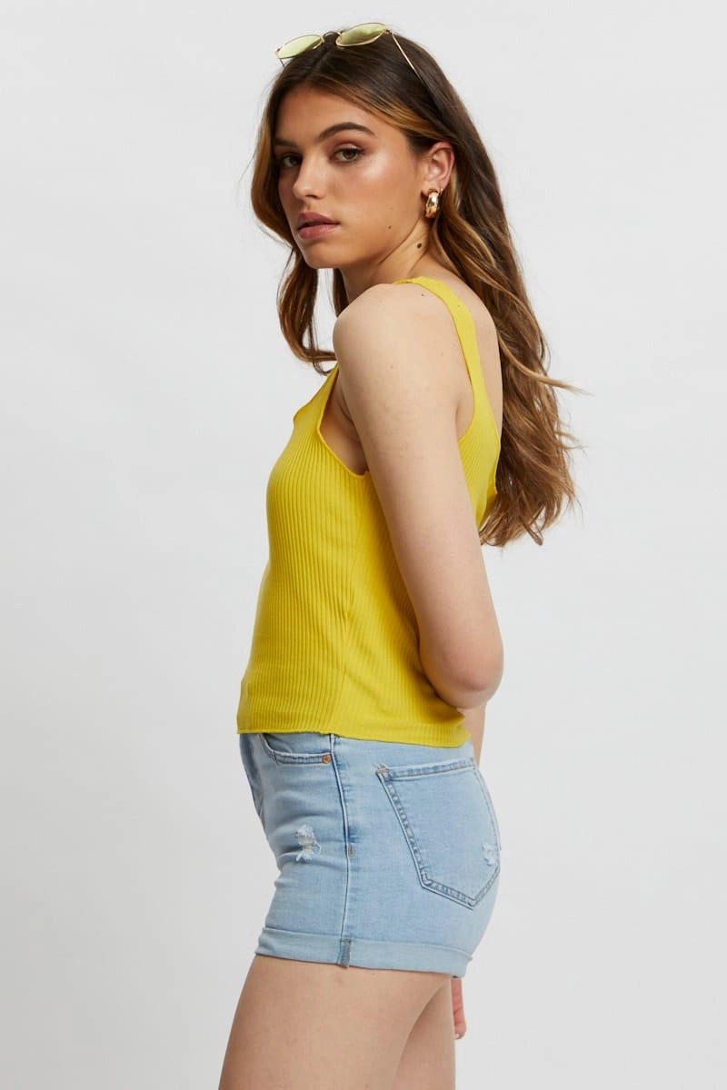 Light Must Ribbed Scoop Neck Cami