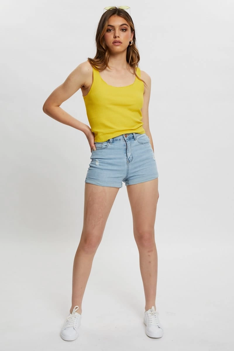 Light Must Ribbed Scoop Neck Cami