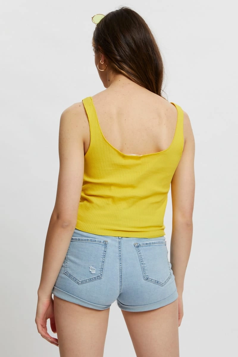 Light Must Ribbed Scoop Neck Cami