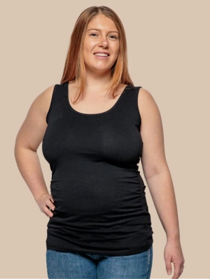 Maternity Cotton Vest | Black
