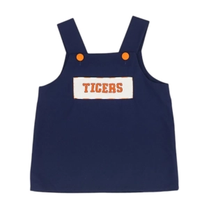Navy Solid Auburn Tigers Sleeveless Blouse