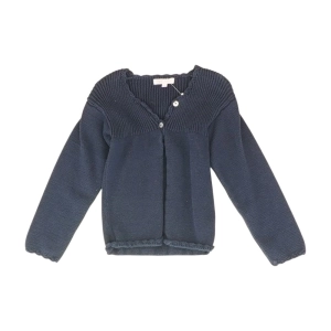 Navy Solid Cardigan Sweater