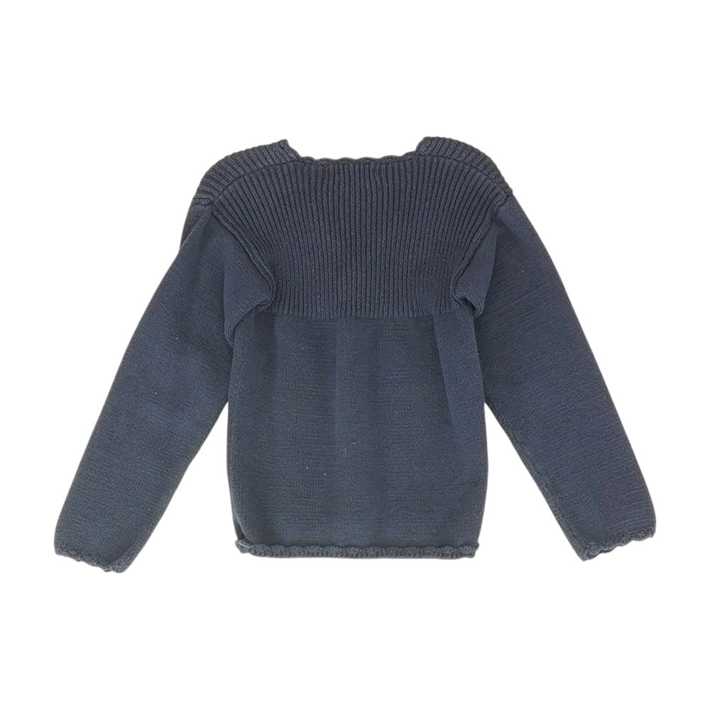 Navy Solid Cardigan Sweater