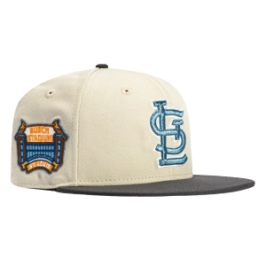 New Era 59Fifty St Louis Cardinals Busch Stadium Patch Hat - Stone. Graphite. Light Blue