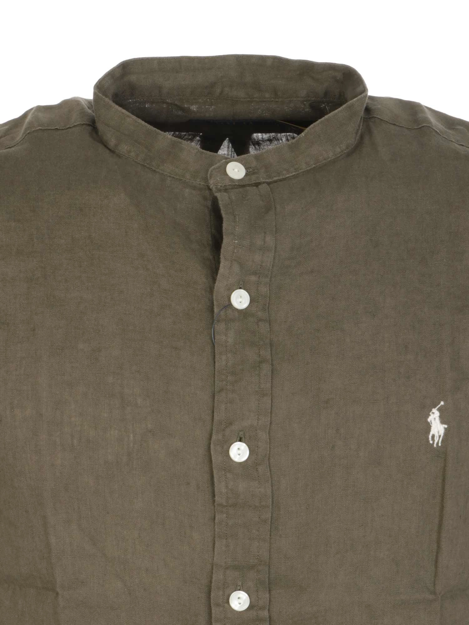 Polo Ralph Lauren Collarless Logo Embroidered Shirt