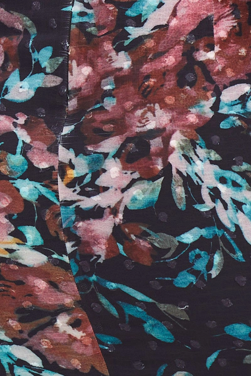 Print Mini Dress Long Sleeve Evening
