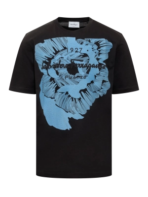 Salvatore Ferragamo Logo Embroidered Crewneck T-Shirt