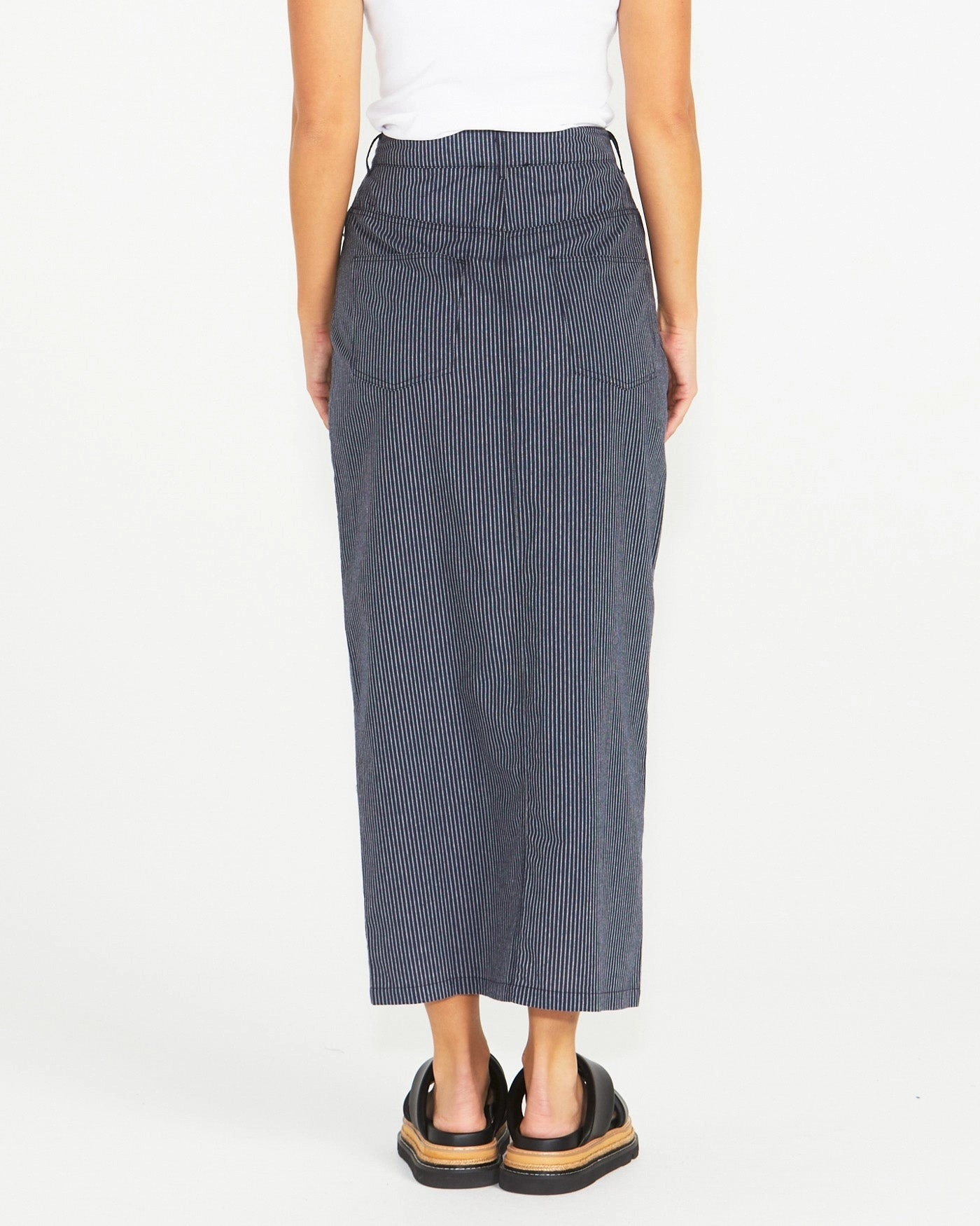 Sass Liberty Maxi Skirt Navy White Stripe