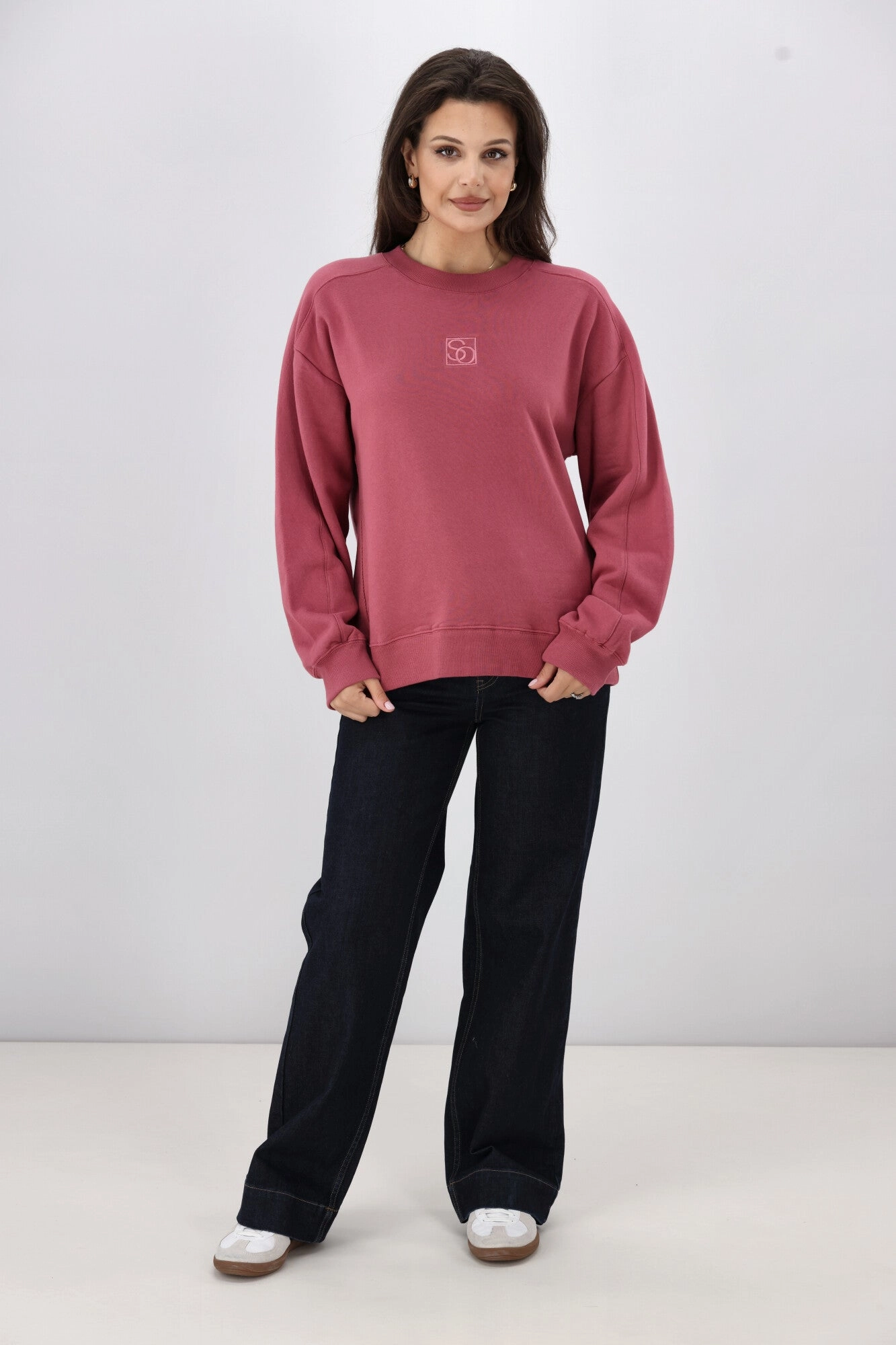 Shine On Essentials Monogrammed Crew Dusty Rose