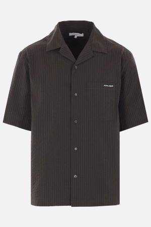 short-sleeve shirt in striped seersucker