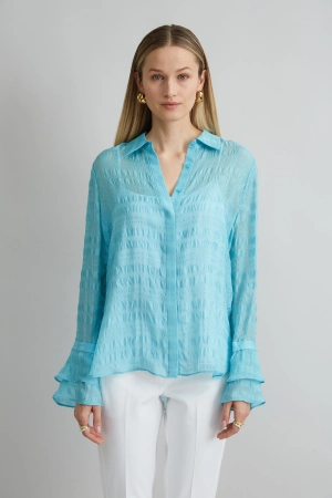 Silk Plaid Jacquard Shirt