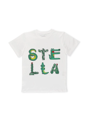 Stella McCartney Kids Logo Printed Crewneck T-Shirt